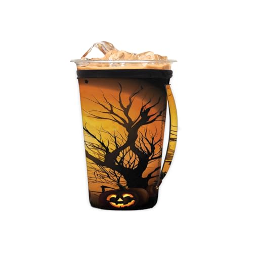 Wiederverwendbare Eiskaffeetassen-Hülle, Halloween, Nachtbaum, Neopren, isoliert, Becherhalter mit Griff, ideal für 473 ml – 510 ml Wiederverwendbare Eiskaffeetassen-Hülle, Halloween, Nachtbaum, Neopren, isoliert, Becherhalter mit Griff, ideal für 473 ml – 510 ml von Pardick