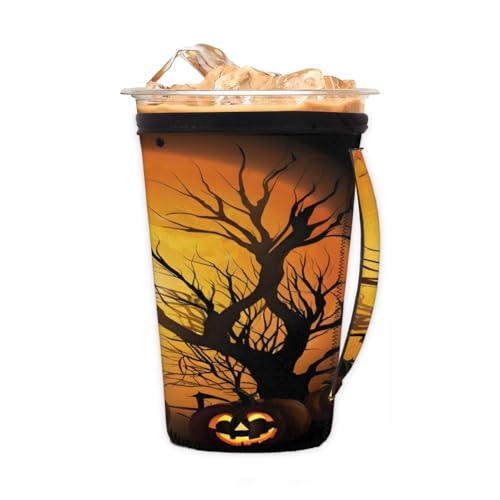 Wiederverwendbare Eiskaffeetassen-Hülle, Halloween, Nachtbaum, Neopren, isoliert, Becherhalter mit Griff, ideal für 680 ml – 794 ml Wiederverwendbare Eiskaffeetassen-Hülle, Halloween, Nachtbaum, Neopren, isoliert, Becherhalter mit Griff, ideal für 680 ml – 794 ml von Pardick