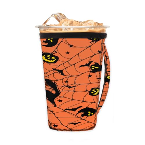 Wiederverwendbare Eiskaffeetassen-Hülle, Halloween, Spinnennetz, Katzen, Neopren, isolierte Ärmel, Becherhalter mit Griff, ideal für 680 ml – 794 ml Wiederverwendbare Eiskaffeetassen-Hülle, Halloween, Spinnennetz, Katzen, Neopren, isolierte Ärmel, Becherhalter mit Griff, ideal für 680 ml – 794 ml von Pardick