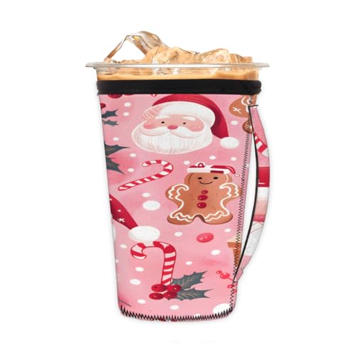 Wiederverwendbare Eiskaffeetassen-Hülle, Weihnachtsmann, Neopren, isolierte Ärmel, Becherhalter mit Griff, ideal für 680 ml – 794 ml Wiederverwendbare Eiskaffeetassen-Hülle, Weihnachtsmann, Neopren, isolierte Ärmel, Becherhalter mit Griff, ideal für 680 ml – 794 ml von Pardick