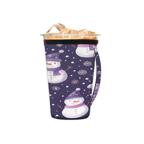 Wiederverwendbare Eiskaffeetassen-Hülle, Weihnachtsschneemann, Neopren, isolierte Ärmel, Becherhalter mit Griff, ideal für 473 ml – 510 ml Wiederverwendbare Eiskaffeetassen-Hülle, Weihnachtsschneemann, Neopren, isolierte Ärmel, Becherhalter mit Griff, ideal für 473 ml – 510 ml von Pardick