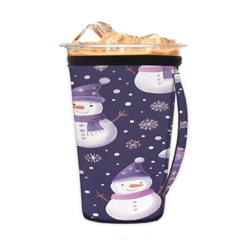Wiederverwendbare Eiskaffeetassen-Hülle, Weihnachtsschneemann, Neopren, isolierte Ärmel, Becherhalter mit Griff, ideal für 680 ml – 794 ml Wiederverwendbare Eiskaffeetassen-Hülle, Weihnachtsschneemann, Neopren, isolierte Ärmel, Becherhalter mit Griff, ideal für 680 ml – 794 ml von Pardick