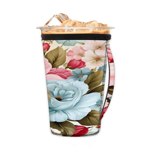Wiederverwendbare Eiskaffeetassenhülle, Pfingstrosen, Neopren, isolierte Hüllen mit Griff, ideal für 680 ml - 794 ml Wiederverwendbare Eiskaffeetassenhülle, Pfingstrosen, Neopren, isolierte Hüllen mit Griff, ideal für 680 ml - 794 ml von Pardick