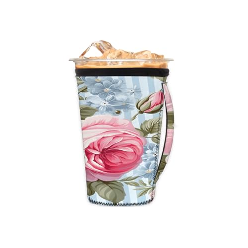 Wiederverwendbare Eiskaffeetassenhülle, gestreift, Neopren, isolierte Hüllen mit Griff, ideal für 473 ml – 510 ml Wiederverwendbare Eiskaffeetassenhülle, gestreift, Neopren, isolierte Hüllen mit Griff, ideal für 473 ml – 510 ml von Pardick