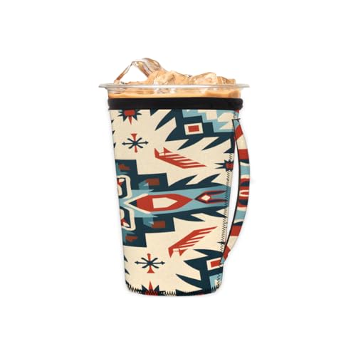 Wiederverwendbare Eiskaffeetassenhülle Azteken-Western-Neopren-isolierte Hüllen Becherhalter mit Griff, ideal für 473 ml – 510 ml Wiederverwendbare Eiskaffeetassenhülle Azteken-Western-Neopren-isolierte Hüllen Becherhalter mit Griff, ideal für 473 ml – 510 ml von Pardick