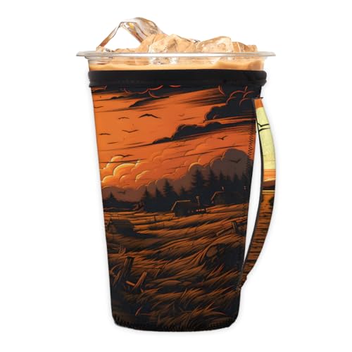 Wiederverwendbare Eiskaffeetassenhülle Halloween Valley Neopren isolierte Hüllen Becherhalter mit Griff Idee für 850 ml - 907 ml Wiederverwendbare Eiskaffeetassenhülle Halloween Valley Neopren isolierte Hüllen Becherhalter mit Griff Idee für 850 ml - 907 ml von Pardick