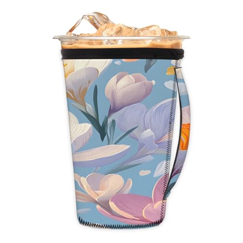 Wiederverwendbare Eiskaffeetassenhülle Narzissen Neopren isolierte Hüllen Becherhalter mit Griff Idee für 850 ml - 907 ml Wiederverwendbare Eiskaffeetassenhülle Narzissen Neopren isolierte Hüllen Becherhalter mit Griff Idee für 850 ml - 907 ml von Pardick