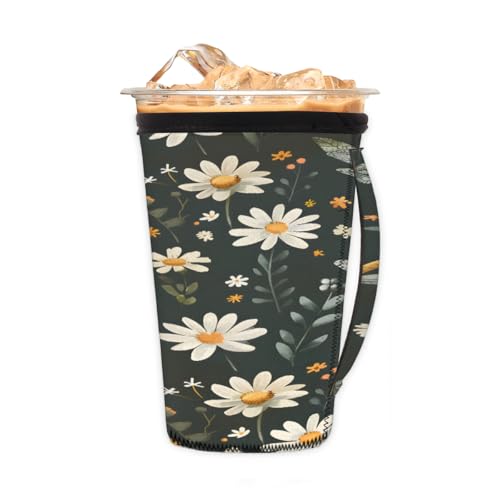 Wiederverwendbare Eiskaffeetassenhülle Schmetterling Gänseblümchen Neopren isolierte Hüllen Becherhalter mit Griff Idee für 680 ml - 794 ml Wiederverwendbare Eiskaffeetassenhülle Schmetterling Gänseblümchen Neopren isolierte Hüllen Becherhalter mit Griff Idee für 680 ml - 794 ml von Pardick
