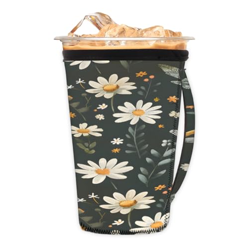 Wiederverwendbare Eiskaffeetassenhülle Schmetterling Gänseblümchen Neopren isolierte Hüllen Becherhalter mit Griff Idee für 850 ml - 907 ml Wiederverwendbare Eiskaffeetassenhülle Schmetterling Gänseblümchen Neopren isolierte Hüllen Becherhalter mit Griff Idee für 850 ml - 907 ml von Pardick