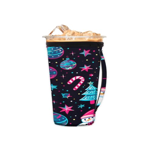 Wiederverwendbare Eiskaffeetassenhülle Schneemann Weihnachten Neopren isolierte Hüllen Becherhalter mit Griff Idee für 473 ml - 510 ml Wiederverwendbare Eiskaffeetassenhülle Schneemann Weihnachten Neopren isolierte Hüllen Becherhalter mit Griff Idee für 473 ml - 510 ml von Pardick