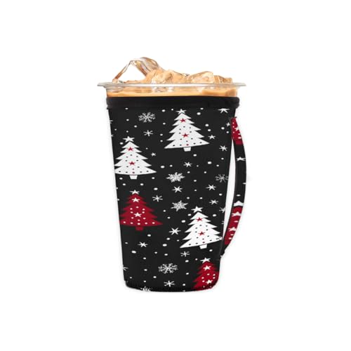 Wiederverwendbare Eiskaffeetassenhülle Weihnachtsbaum Neopren isolierte Hüllen Becherhalter mit Griff Idee für 473 ml - 510 ml Wiederverwendbare Eiskaffeetassenhülle Weihnachtsbaum Neopren isolierte Hüllen Becherhalter mit Griff Idee für 473 ml - 510 ml von Pardick