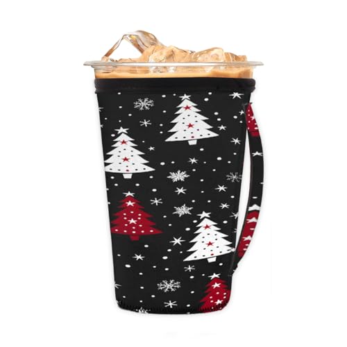 Wiederverwendbare Eiskaffeetassenhülle Weihnachtsbaum Neopren isolierte Hüllen Becherhalter mit Griff Idee für 680 ml - 794 ml Wiederverwendbare Eiskaffeetassenhülle Weihnachtsbaum Neopren isolierte Hüllen Becherhalter mit Griff Idee für 680 ml - 794 ml von Pardick