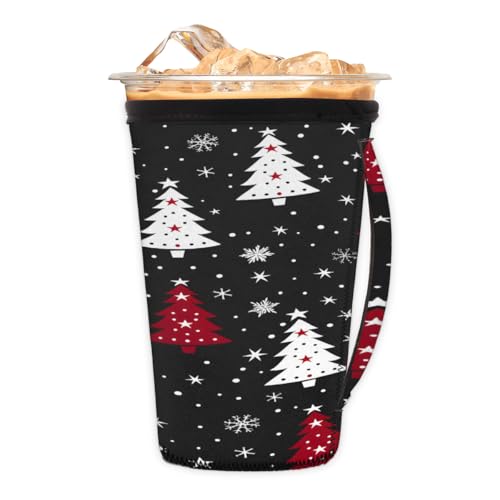Wiederverwendbare Eiskaffeetassenhülle Weihnachtsbaum Neopren isolierte Hüllen Becherhalter mit Griff Idee für 850 ml - 907 ml Wiederverwendbare Eiskaffeetassenhülle Weihnachtsbaum Neopren isolierte Hüllen Becherhalter mit Griff Idee für 850 ml - 907 ml von Pardick