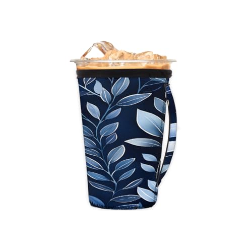 Wiederverwendbare Eiskaffeetassenhülse, Blattpflanzen, Neopren, isolierte Hülsen, Becherhalter mit Griff, ideal für 473 ml – 510 ml Wiederverwendbare Eiskaffeetassenhülse, Blattpflanzen, Neopren, isolierte Hülsen, Becherhalter mit Griff, ideal für 473 ml – 510 ml von Pardick