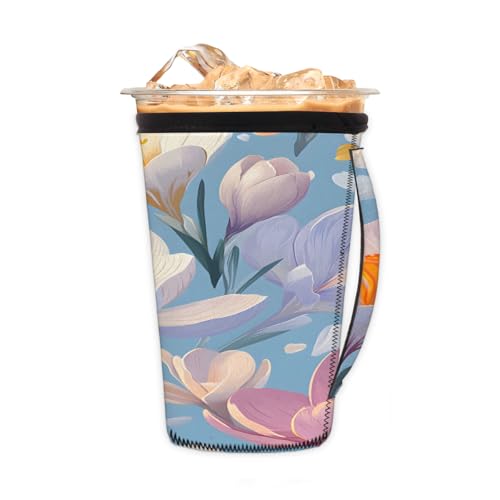 Wiederverwendbare Eiskaffeetassenhülse Narzissen Neopren isolierte Hüllen Becherhalter mit Griff Idee für 680 ml - 794 ml Wiederverwendbare Eiskaffeetassenhülse Narzissen Neopren isolierte Hüllen Becherhalter mit Griff Idee für 680 ml - 794 ml von Pardick