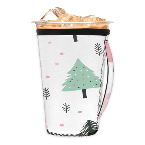 Wiederverwendbare Eiskaffeetassenhülse Urlaub Weihnachtsbaum Neopren isolierte Hüllen Becherhalter mit Griff Idee für 850 ml - 907 ml Wiederverwendbare Eiskaffeetassenhülse Urlaub Weihnachtsbaum Neopren isolierte Hüllen Becherhalter mit Griff Idee für 850 ml - 907 ml von Pardick
