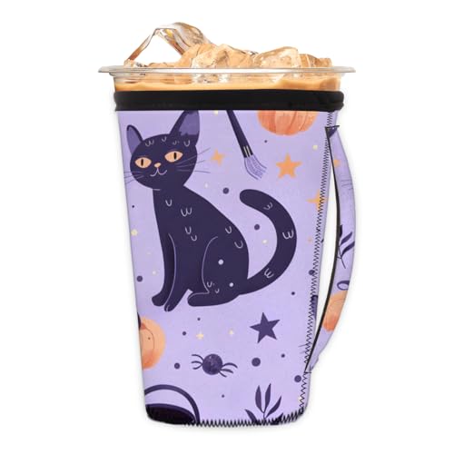 Wiederverwendbare Isolator-Kaffeehüllen für Getränke, Getränke, Neopren-Halter mit Griff für die meisten Kaffee- oder Eisgetränke, 850 - 907 ml von Pardick