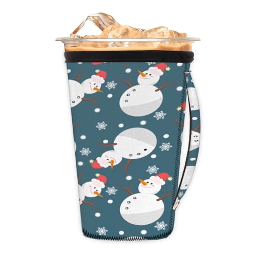 Wiederverwendbare Isolierhülle für Getränke, Getränke, Schneemann, Neopren-Halter mit Griff, für die meisten Kaffee- oder Eisgetränke, 850 - 907 ml Wiederverwendbare Isolierhülle für Getränke, Getränke, Schneemann, Neopren-Halter mit Griff, für die meisten Kaffee- oder Eisgetränke, 850 - 907 ml von Pardick