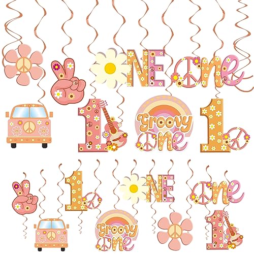 Boho Groovy 1st Happy Birthday Dekorationen Hängende Wirbel für Baby Mädchen, One Groovy Baby Geburtstag Folie Decke Party Supplies, Erster Geburtstag Retro Hippie Boho Decke Hängende Dekor Boho Groovy 1st Happy Birthday Dekorationen Hängende Wirbel für Baby Mädchen, One Groovy Baby Geburtstag Folie Decke Party Supplies, Erster Geburtstag Retro Hippie Boho Decke Hängende Dekor von Parfundg