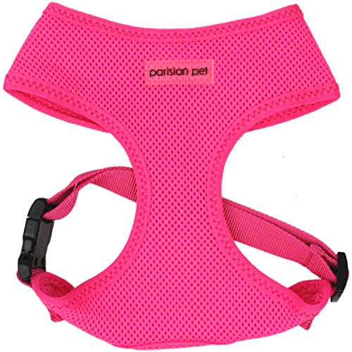 Parisian Pet Dog Harness - Adjustable, No Pull, Soft Padded Mesh Pet Harness for Cats and Dogs - Bright Pink, Size S Parisian Pet Dog Harness - Adjustable, No Pull, Soft Padded Mesh Pet Harness for Cats and Dogs - Bright Pink, Size S von Parisian Pet