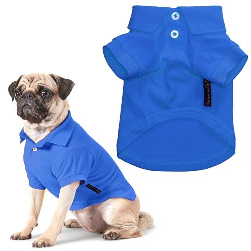 Parisian Pet Hunde-Poloshirt – atmungsaktives Baumwollhemd – einfarbig blau, Sommerpullover – Poloshirt mit Knopfleiste für große Hunde, Größe 5XL Parisian Pet Hunde-Poloshirt – atmungsaktives Baumwollhemd – einfarbig blau, Sommerpullover – Poloshirt mit Knopfleiste für große Hunde, Größe 5XL von Parisian Pet