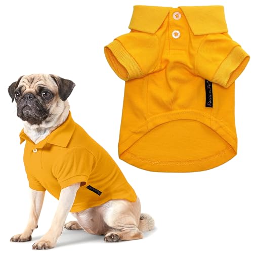 Parisian Pet Hunde-Poloshirt – atmungsaktives Baumwollhemd – einfarbiges Gelb, Sommerpullover – Poloshirt mit Knopfleiste für große Hunde, Größe 4XL Parisian Pet Hunde-Poloshirt – atmungsaktives Baumwollhemd – einfarbiges Gelb, Sommerpullover – Poloshirt mit Knopfleiste für große Hunde, Größe 4XL von Parisian Pet