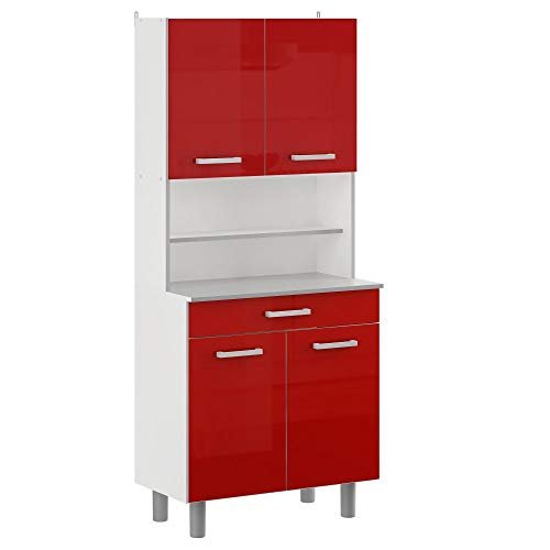 Parisot Buffetschrank 2 türig Pixel 3371 in Weiss/Rot-Hochglanz von Parisot