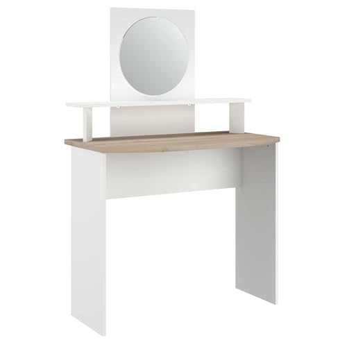 Parisot Hardy Schminktisch-136cm-mit Spiegel-weiß/Eiche von Parisot
