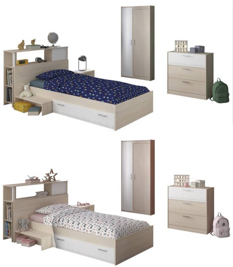 Parisot Jugendzimmer-Set Charly, (Kinderzimmer Komplett-Set, Kleiderschrank, Kommode, Nachttisch, Regal), inkl. Stauraumbett 90 x 200 Parisot Jugendzimmer-Set Charly, (Kinderzimmer Komplett-Set, Kleiderschrank, Kommode, Nachttisch, Regal), inkl. Stauraumbett 90 x 200 von Parisot