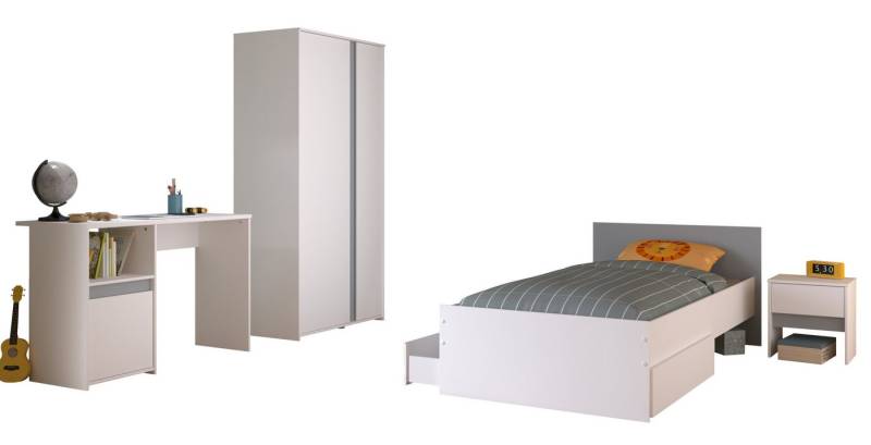 Parisot Jugendzimmer-Set Pirouette 23, in Weiss mit drehbarem Elementen in Rosa / Grau Parisot Jugendzimmer-Set Pirouette 23, in Weiss mit drehbarem Elementen in Rosa / Grau von Parisot