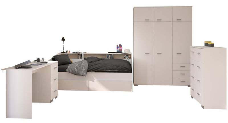 Parisot Jugendzimmer-Set Sleep, (Kinderzimmer Komplett-Set in weiß, 4-teilig), mit extra viel Stauraum von Parisot