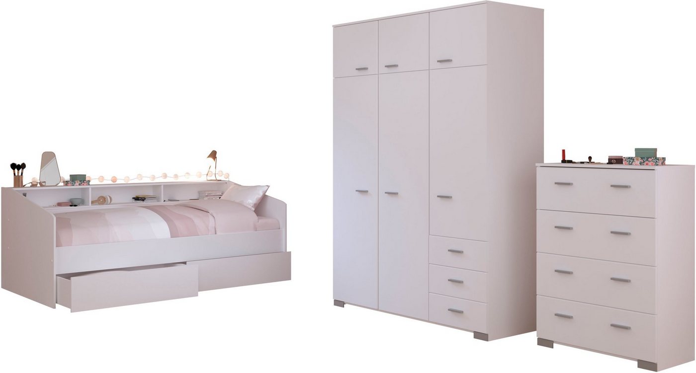 Parisot Jugendzimmer-Set Sleep 41, (Set, 4-St), Rückwände der Fächer am Bett drehbar von Parisot