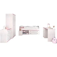 Parisot Jugendzimmer-Set "Smoozy" Set, Stauraumbett, Nachttisch, Kleiderschrank, Schreibtisch und Kommode, 5 Stk. tlg. von Parisot