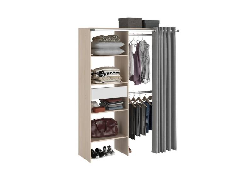 Parisot Kleiderschrank Bari (Komplett, 1-St., in Weiß oder Akazie wählbar) mit Vorhang von Parisot