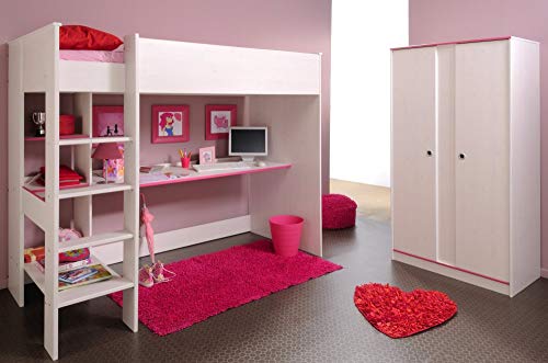 Parisot Komplett-Set Hochbett Und Kleiderschrank 2-TRG. SMOOZY DREHBARE Kanten PINK/BLAU NEU von Parisot