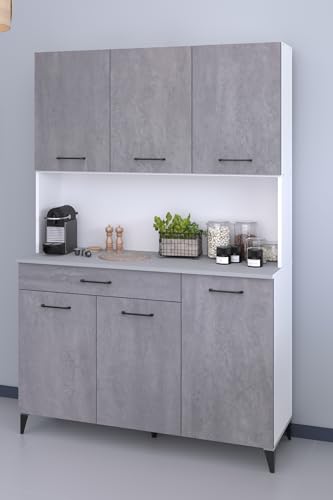 Parisot Küchenbuffet Malice 11" Weiß/Beton Optik hell von Parisot