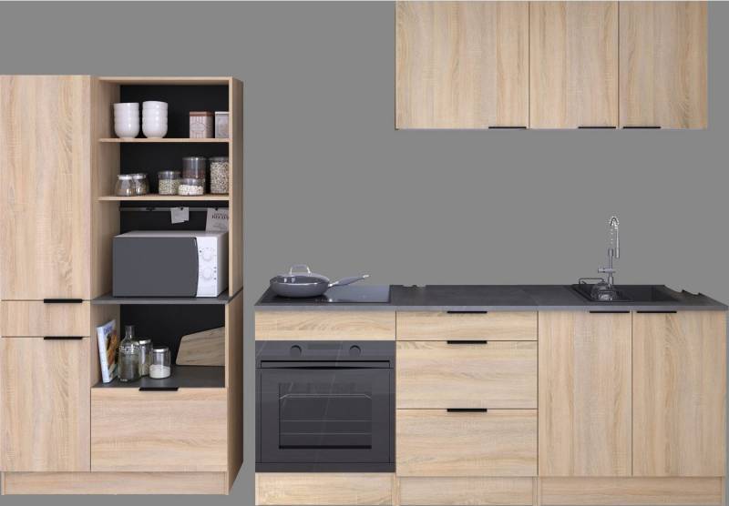 Parisot Schrank-Set,Breite 300 cm, ohne E-Geräte, (6-St., variabel stellbar, mit Kabeldurchlass, melaminharzbeschichtet) von Parisot