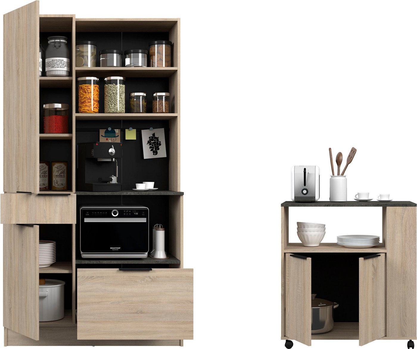 Parisot Schrank-Set Parisot Fumay 1, (2-St), bietet viel Stauraum, praktischer Kabeldurchlaß, variabel stellbar von Parisot