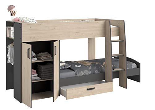 Parisot Stim2 Hochbett Etagenbett mit Bettschubkasten Kleiderschrank/Wäscheschrank von Parisot