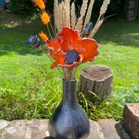 Orange Keramik Mohnblumengesteck Mit Blumenvase Orange Keramik Mohnblumengesteck Mit Blumenvase von ParkCeramicsandGifts