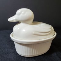 Vintage Kalifornien Usa 41 Weiße Keramik Nesting Ente Individuelle Auflaufform von ParkplaceLiz