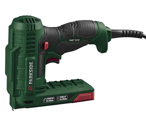 PARKSIDE® Hobby Elektrotacker PHET 15, 70 W - Automatischer Hobby-Elektrotacker - Stapler - Modern - Grün von Parkside