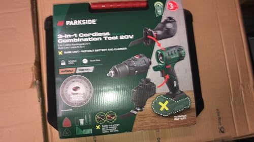 Parkside 20V Cordless 4-in-1 Multi Combination Tool - Bare Unit - Drill, Multi Sander, Sabre Saw, Oscillatin Tool Quick and Easy to Change Attachments - No Tools Required Parkside 20V Cordless 4-in-1 Multi Combination Tool - Bare Unit - Drill, Multi Sander, Sabre Saw, Oscillatin Tool Quick and Easy to Change Attachments - No Tools Required von Parkside.