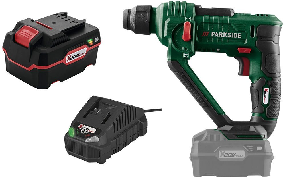 Parkside Akku-Bohrhammer PABH 20-Li, 20 V, Werkzeugaufnahme nach dem SDS-plus-System von Parkside