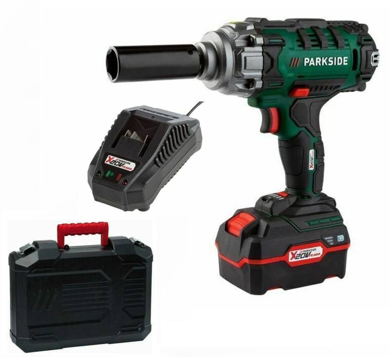 Parkside Akku-Drehschlagschrauber Akku-Drehschlagschrauber »PASSK 20-Li mit Akku 4.0 Ah und Ladegerät von Parkside