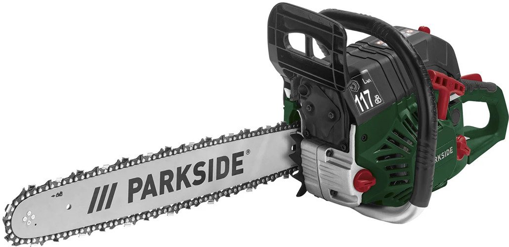 Parkside Benzin-Kettensäge Motorsäge PBKS 53 A2, 2-Takt Benzinmotor, 2,72 PS, Anti-Vibrationsausrüstung von Parkside