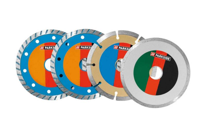 Parkside Diamanttrennscheibe Winkelschleiferzubehör Sets Diamant Trennscheiben 125 mm, Ø 125 mm, (Trennscheiben-Set, 4-tlg., 4-teiliges Trennscheiben-Set) von Parkside