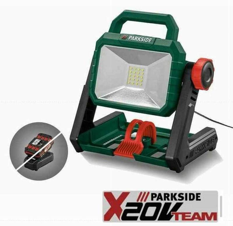 Parkside LED Baustrahler Hybrid Akku-LED-Strahler PLSA 20-Li 220V 12 V 20 V X20V Team / X12V von Parkside