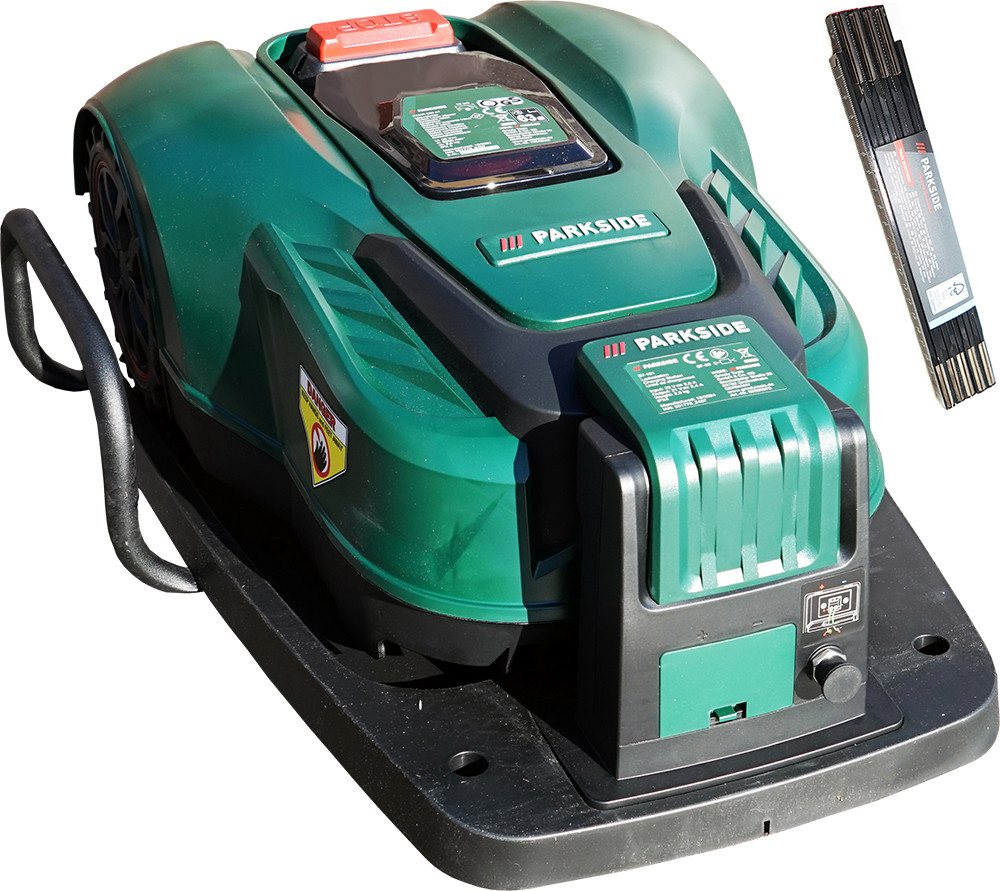 Parkside Rasenmähroboter 20V Mähroboter Smart PAMRS 1000 + Zollstock, bis 1000 m² Rasenfläche, PIN-Code-Schutz gegen unerwünschtes Einschalten oder Diebstahl Parkside Rasenmähroboter 20V Mähroboter Smart PAMRS 1000 + Zollstock, bis 1000 m² Rasenfläche, PIN-Code-Schutz gegen unerwünschtes Einschalten oder Diebstahl von Parkside