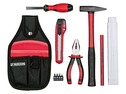 Werkzeug Set Werkzeug Hammer Kombizange Cutter Zimmermannbleistift Schlosshammer Zollstock von Parkside.